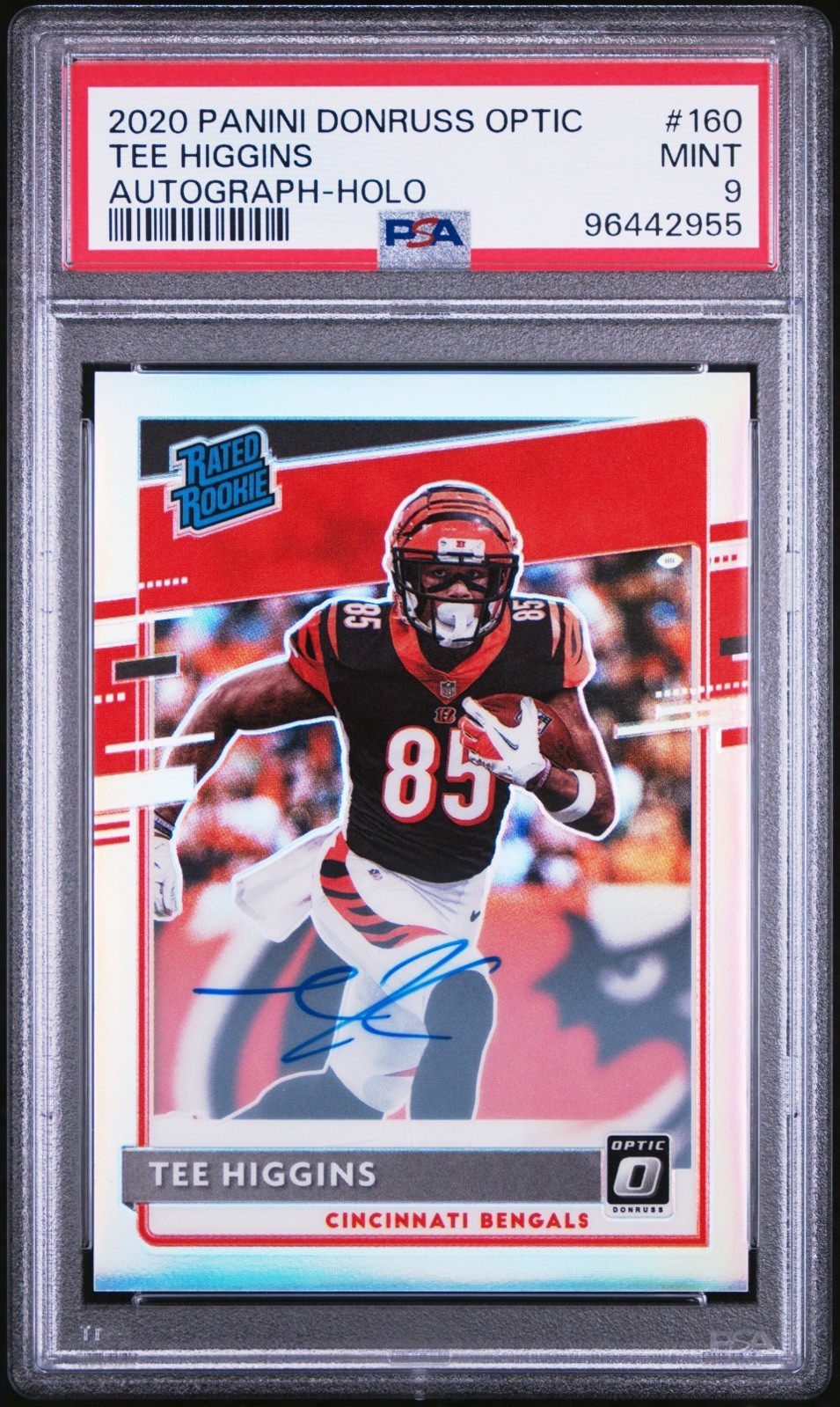 2020 Optic Silver Holo Tee Higgins RC Auto /99 SP Rookie PSA 9 Prizm Low Pop 🐅