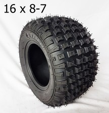 TQU41 OFF ROAD 7" QUAD BIKE TYRE SQUARE PATTERN TREAD 16 X 8 -7 TUBELESS