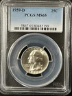 1959-D  25C Washington Quarter Dollar PCGS MS65   80485199