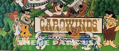 1989 CAROWINDS Vintage Amusement Theme Park Souvenir Map Charlotte, NC Six Flags