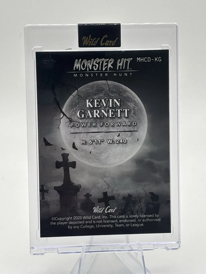 2025 Wild Card HAUNTED HITS Multi-Sport KEVIN GARNETT Monster Hunt RARE SSP 1/1 - Image 2 of 2