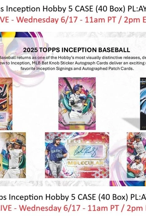 2025 Topps Inception 5 CASE 40 Box PLAYER BREAK #1 (release date change)