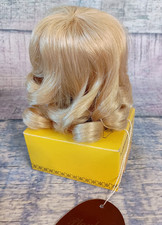 Playhouse YVETTE Doll Wig Human Hair Size 6-7 Pale Blonde Sausage Curls Bangs