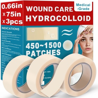 Hydrocolloid Patch Large Pimple Patches for Face 3pcs 0.73in*75in Hydrocolloi...