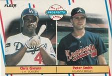 FREE SHIPPING-MINT-1988 Fleer Los Angeles Dodgers #647 Pete Smith/Chris Gwynn