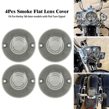 4x Smoke Turn Signal Lens Cover Cap Fit For Harley Touring Road King Glides FLHT