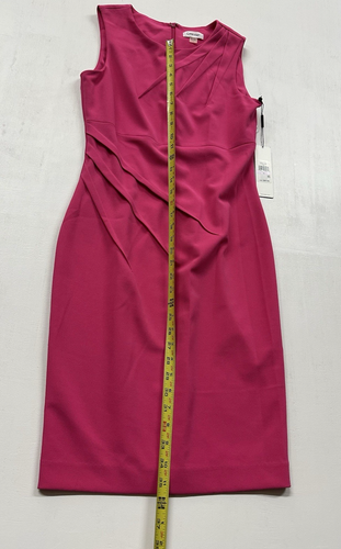 Calvin Klein women size 6 hot pink polyester dress with back zipper - Picture 6 of 10