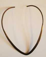 Vintage Jeep Collins Hammered Brass V Collar Necklace Signed Mexico