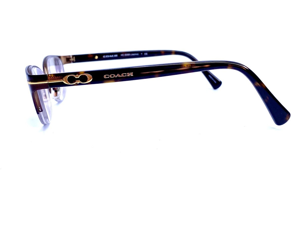 Coach Brown Tortoise Cat Eye Half Rim Eyeglasses HC 5058 
