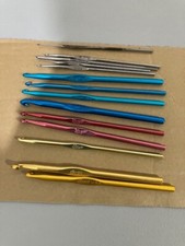 Mixed Lot 14 Vintage Aluminum Metal Boye Crochet Hooks Made in USA various sizes