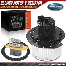 Front HVAC Blower Motor & Resistor Kit for F-150 F-250 1987-1996 F-350 1987-1997