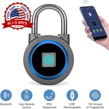 Candado Con Huella Dactilar Digital Regargable Impermeable Inteligente Nuevo USA