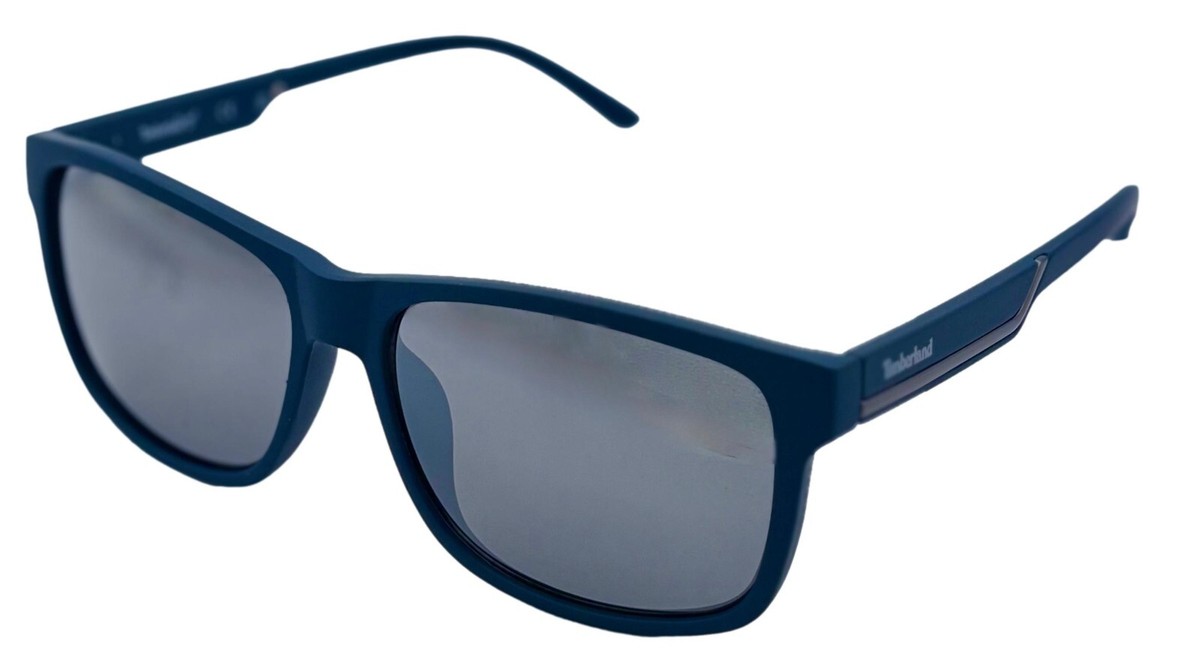 Timberland Men Sunglass Blue Plastic Rectangle, Flash Lens TB7254