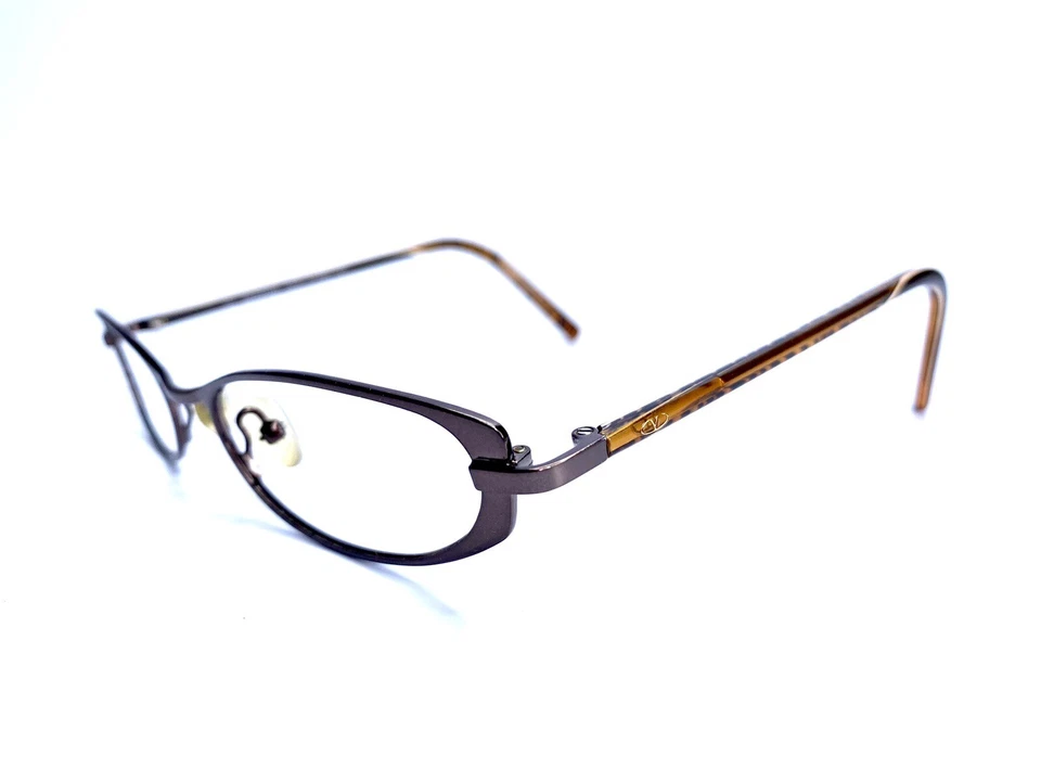 Valentino Brown Tortoise Oval Metal Frame Eyeglasses Italy 5254 007H 50 17 135 - Image 2 of 4