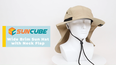 Fishing Sun Hats for Men with Neck Flap UV Cover Hiking Wide Brim
