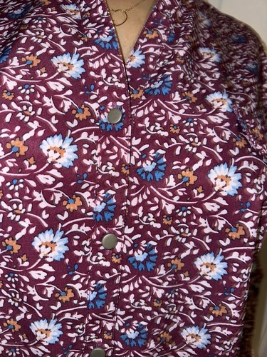 Laura Scott NEW Womens Sz XL Wrinkle Free Floral Print Bohemian Boho Button Top - Picture 2 of 3