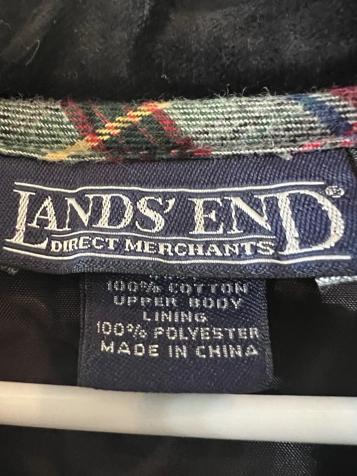 Land End Girls Dress Size 10 Plaid Red & Black Velvet Collar & Cuffs EUC - Image 3 of 4