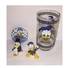 Lot 4 Disney Donald Duck Chip Dale Glass Figurine Magic Towel Mickey Mouse Club