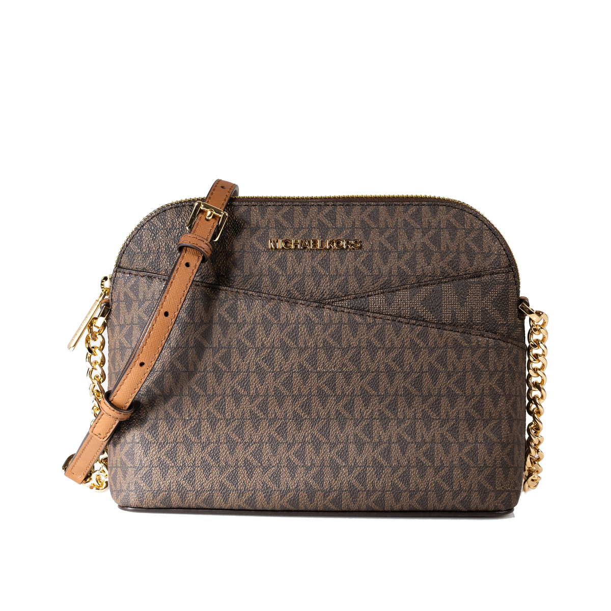 Michael Kors Jet Set Travel Medium Logo Dome Crossbody Bag - Brown