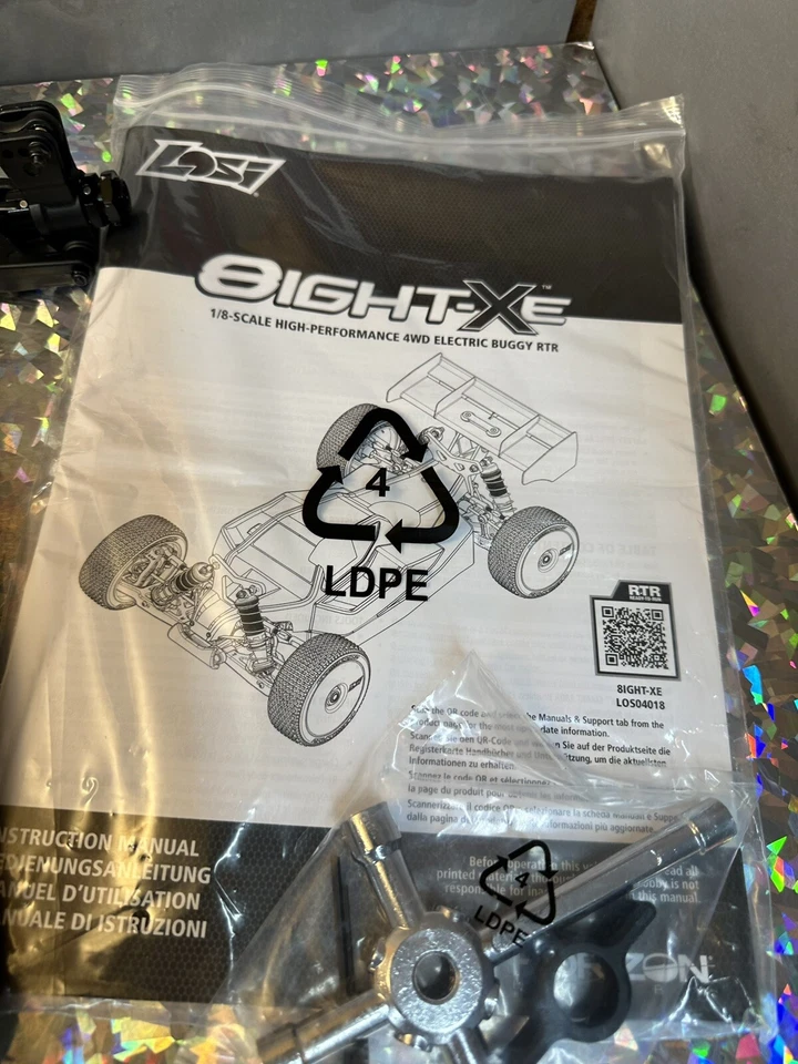 Losi 1/8 8XE Racing Buggy NEW roller Chassis Slider Parts Typhon Los04018 8IGHT - Image 3 of 4