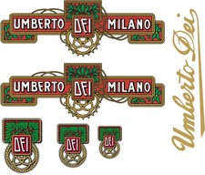 stickers adesivi UMBERTO DEI  bici vintage VERNICIABILI INTAGLIATI  AL CONTORNO