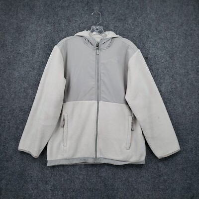 The North Face Hoodie Girls XL Gray Denali Sweatshirt Polartec Fleece Full  Zip