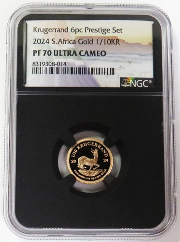 2024 GOLD SOUTH AFRICA 1/10 KRUGERRAND PROOF PRESTIGE SET COIN NGC PF 70 UC