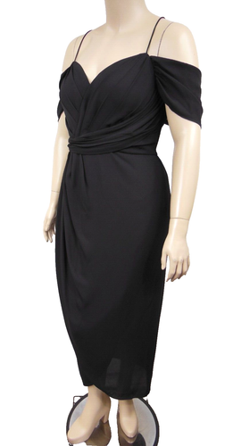 NEW City Chic Sexy Strappy Black Entwine Cocktail Maxi Dress + Size XS 14 #P93 - Picture 7 of 11