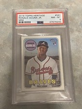 2018 Topps Heritage Ronald Acuna RC mini 21/100 PSA Braves SSP RARE