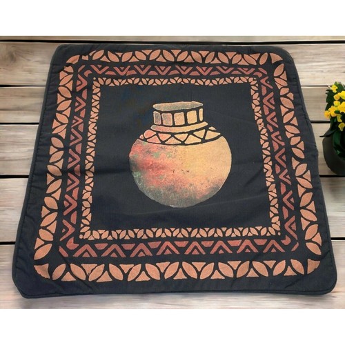 Vintage Ethnic Pottery Pillow Sham Cover Aztec Indian Southwest Painted Fabric