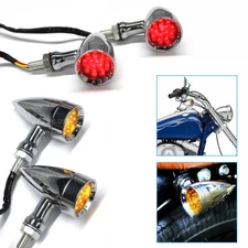 Motorcycle LED Bullet Brake Stop Running Turn Signal Tail Light Bobber Cafe