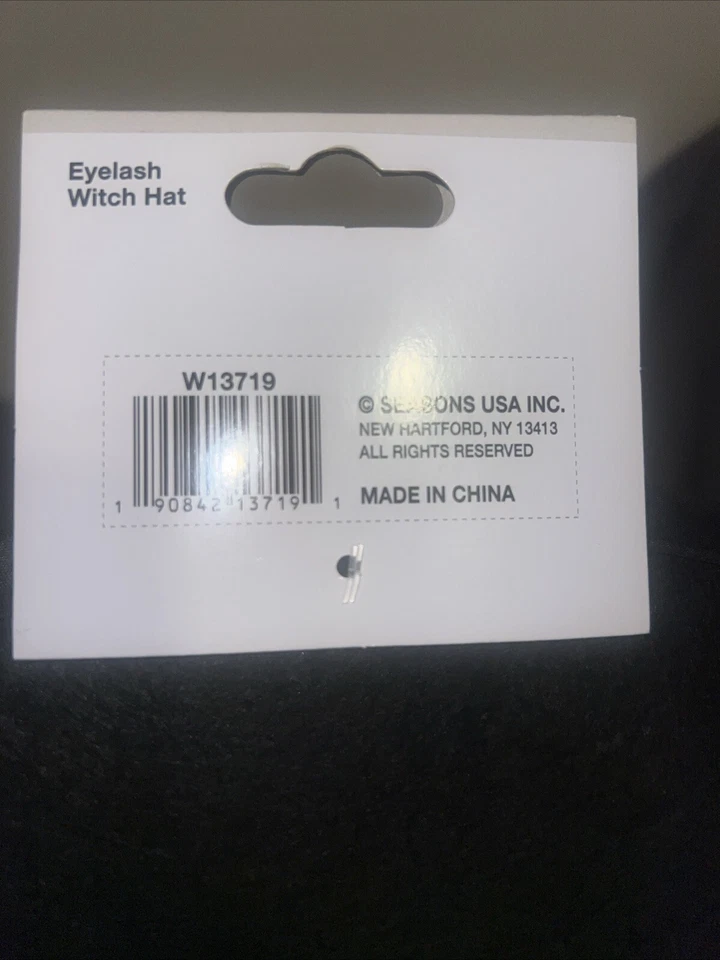 Chapéu de bruxa cílios roxo preto novo com etiquetas fantasia de Halloween adulto metálico - Imagem 3 de 4