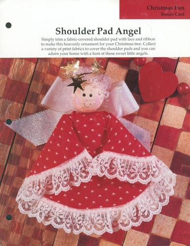 Vintage Shoulder Pad Christmas Angel Craft Sheet 1993 Aleene PatternPak
