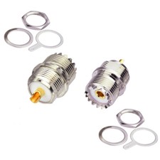 2-Pack UHF SO-239 Female Front Bulkhead Mount Solder 0.575 inch Hole Connector