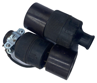 LOT OF 2 Eagle 15A 125V Twist Lock Connector Set - Male Plug & Female Turn Pull 