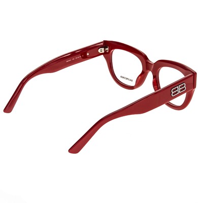 BALENCIAGA 0239 Red Bold BB Logo Eyeglasses 50mm BB0239O  display picture 3