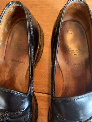 Allen Edmonds Brookwood Black Tassel Loafers Braided Tie 8.5  display picture 2