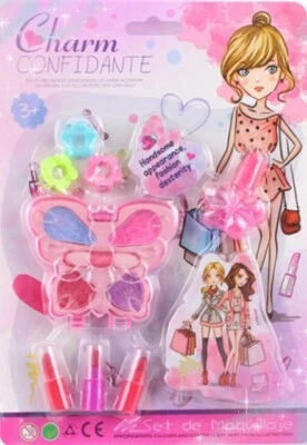 Girls Princess Pretend Makeup Set Butterfly Make Up Kid Children Toy Kit Gift UK