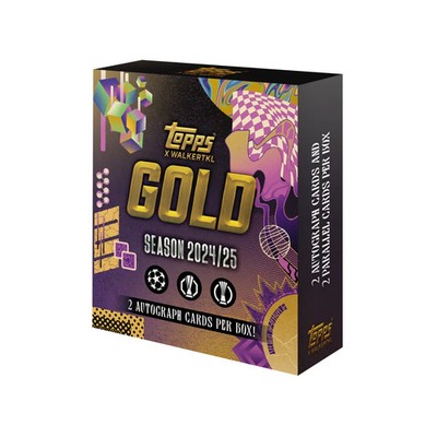 2024/25 Topps UCC Gold Fussball Karten 2 Autogramme Box Sammelkarten Neu OVP