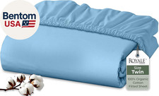 100 Organic Cotton Fitted Sheet - Percale Weave - Super Soft Deep Pocket Bottom