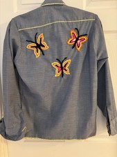 Rare Vintage 1970s Levi Strauss Orange Tab Chambray with Embroidery - Never Worn