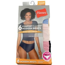 Hanes Comfort Flex Fit Modern Briefs Womens Medium 6 Pack Microfiber Stretch