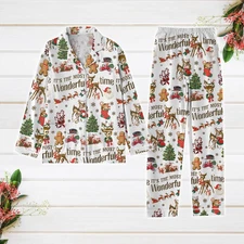 Christmas Bambi Pajamas Set Gingerbread Man Holiday Pajamas The Most Wonderful T