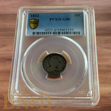 1832 Silver Capped Bust Half Dime PCGS G06