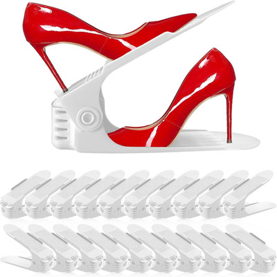 Shoe Slots Organizer 20 Pack - Shoe Stackers, Space Savers 50%, 4 Levels Adjusta