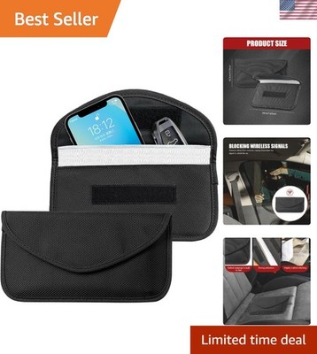 2PCS Faraday Bags for Signal Protection - Secure Your Keys & Phone in Style