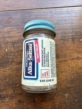 Vintage Original Alka Seltzer Bottle 1980’s Glass Tablet Metal Top Medicine C