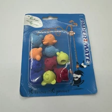 NEW Foohy Monkey Head Pencil Petz Erasers Stackable 2008 Vintage Rare NIB  NOS