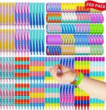 200PCS Pop Fidget Bracelets, Popper Bracelet Pack, Durable and Adjustable