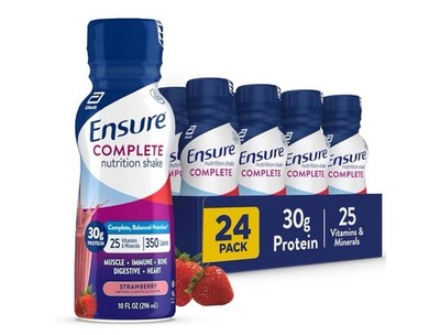 Ensure COMPLETE Nutrition Shake, Strawberry  24 Count - 10 fl oz Bottles